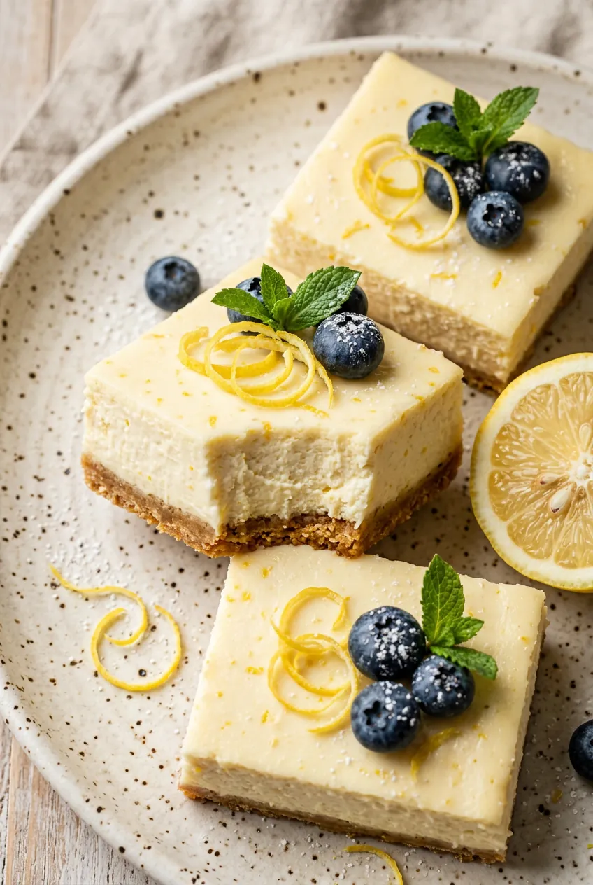 creamy mediterranean lemon cheesecake bars — sugar swap recipe by Mel