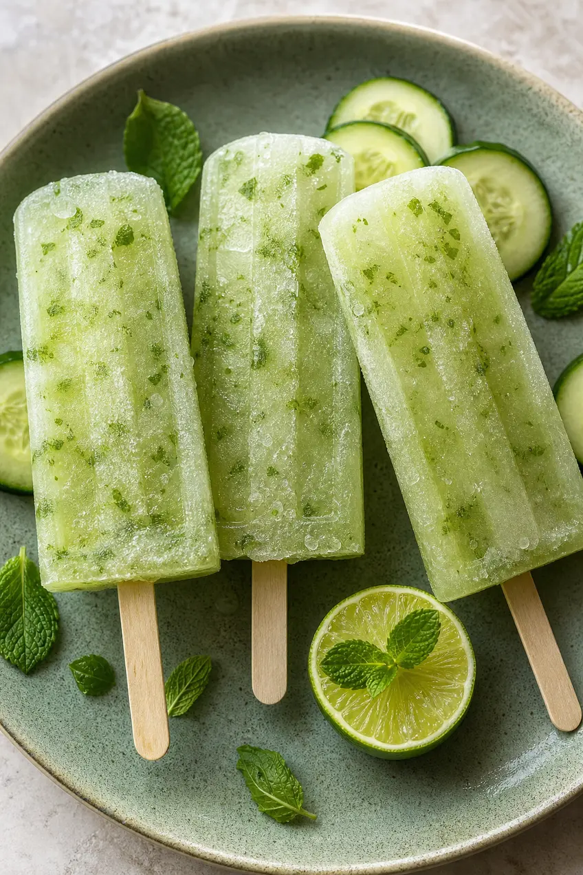 Cucumber Lime Popsicles