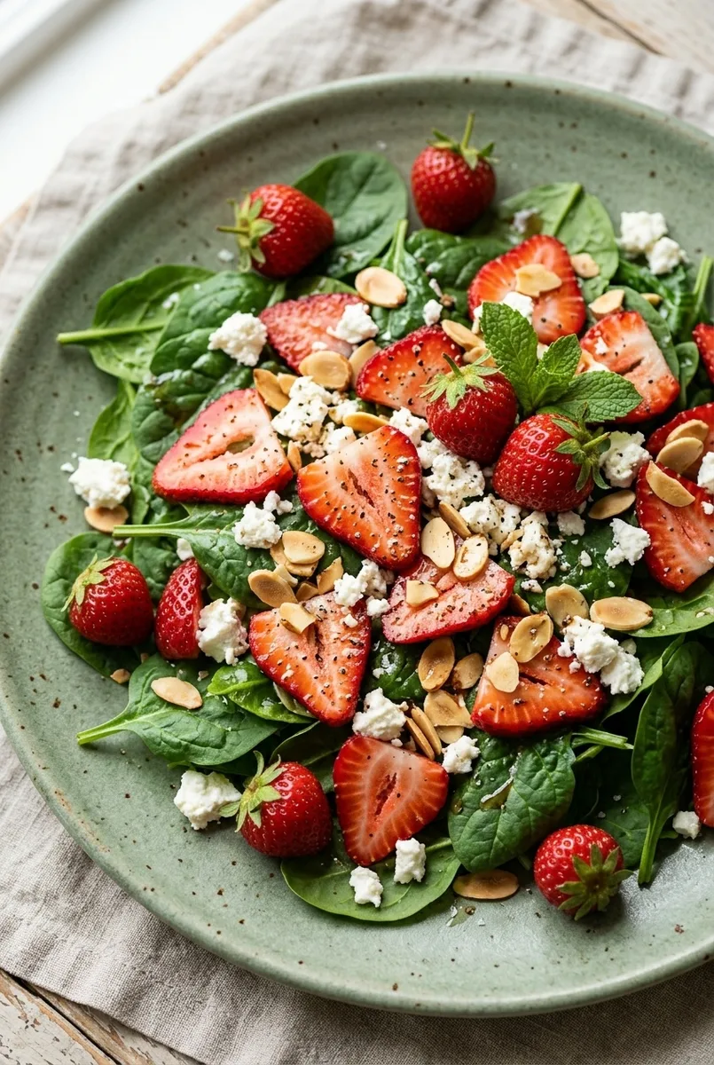 Strawberry Spinach Feta Salad