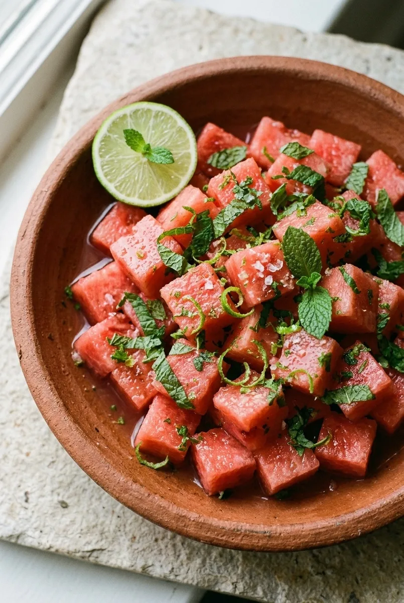 Watermelon Mint Lime Salad