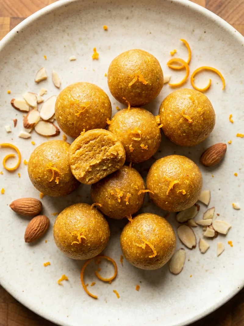 orange and almond energy bites sugar swap — homemade date & almond bites, less sugar recipe