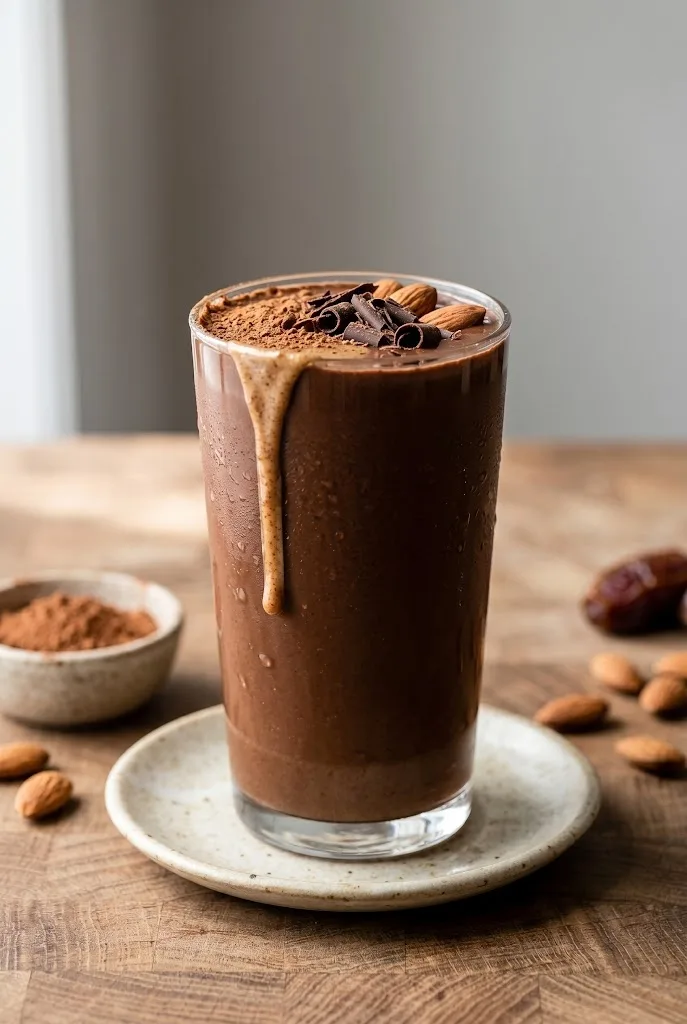 chocolate almond dream smoothie sugar swap — cacao and almond dream smoothie, less sugar smoothie