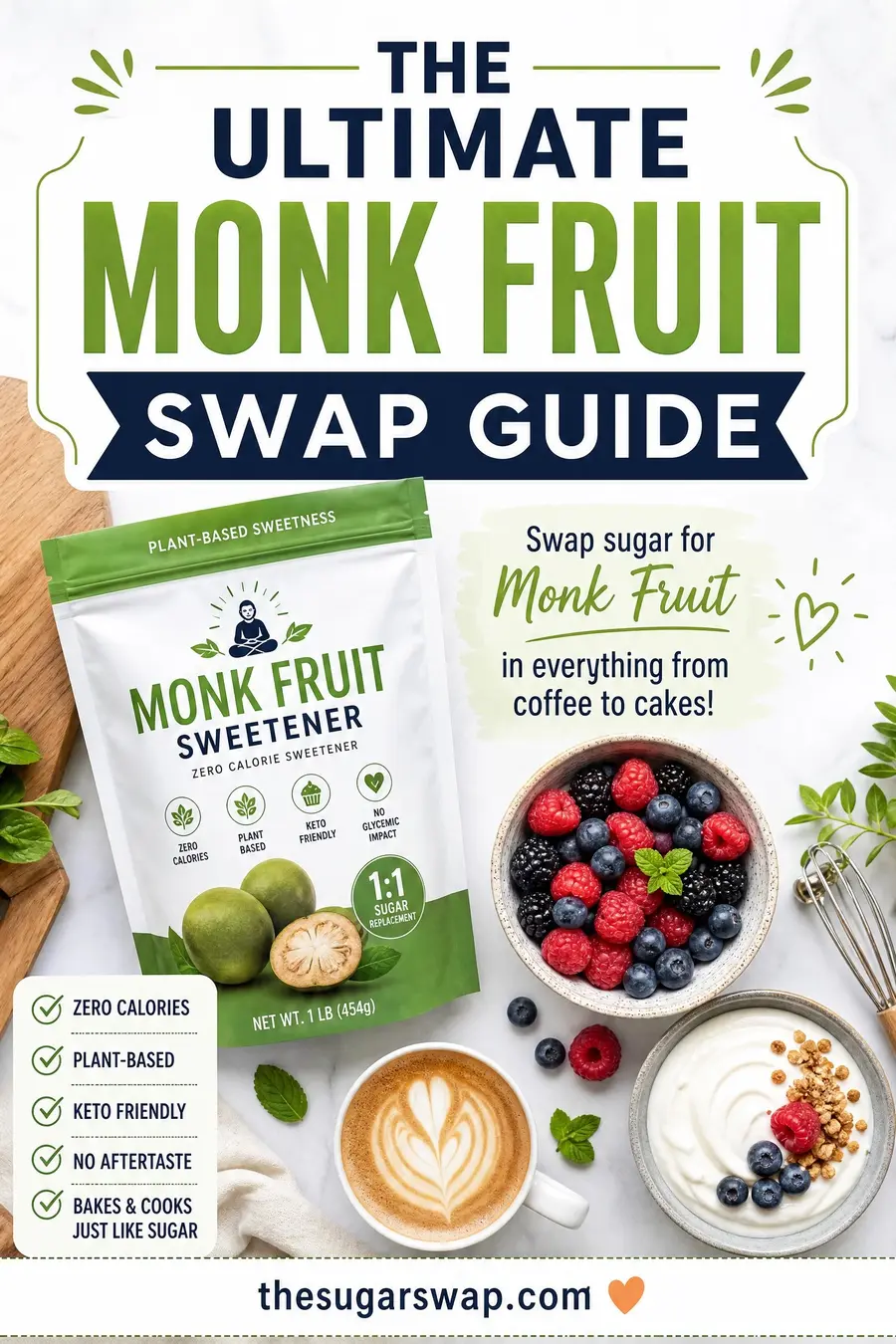 ultimate monk fruit swap guide — how to use monk fruit sweetener instead of sugar in coffee, baking and cooking